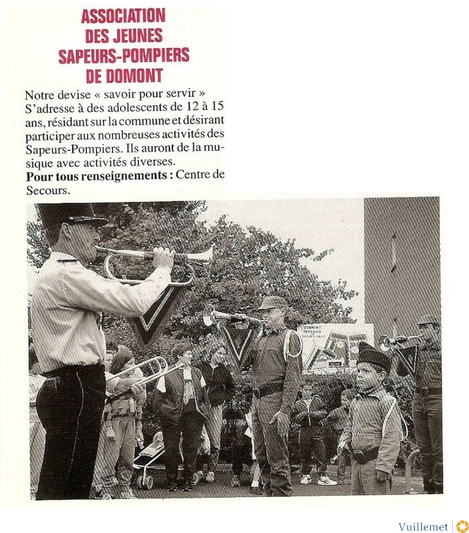 Jeune sapeurs Pompiers 1990