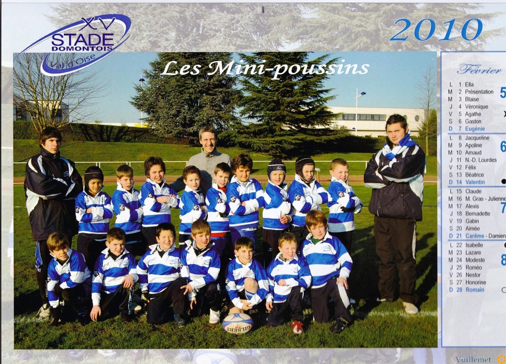 Histoire du Rugby de Domont Calandrier 2010