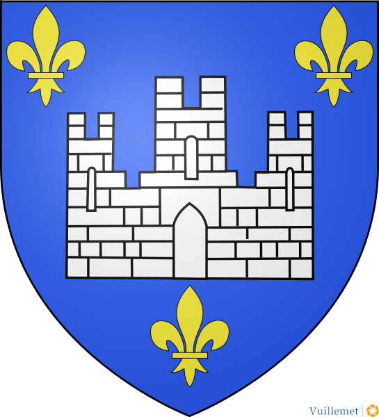 Les armes de Villiers-le-Bel se blasonnent ainsi : d'azur au château donjonné de trois tours d'argent accompagné de trois fleurs de lys d'or.
Cette configuration est relativement récente, le blason d'origine n'avait pas de château, mais uniquement un billette de gueules au centre des trois lys d'or (blason visible dans l'église actuellement en travaux). Ce blason a totalement été abandonné par l'administration communale qui l'a remplacé sur tous les documents et panneaux administratifs ainsi que sur les plaques de rues par un logo moderne.
Source: Wikipedia
Villiers-le-Bel.png