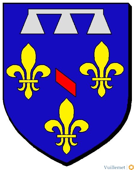 D'azur à trois fleurs de lis d'or, au bâton péri en bande de gueules, au lambel de trois pendants d'argent.
Devise : « fontes dant robur virtutemque » (les sources donnent force et vertu).
ENGHIEN_LES_BAINS-95.jpg