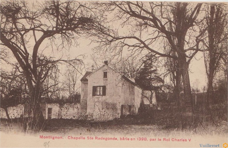 Ce n'est qu'au début des années 70 que le domaine a été racheté (ou exproprié?) par l''ONF, et qu'il est devenu public. Ainsi que la partie du Baron Empain située à gauche de la route de Chauvry en quittant Bouffémont. Dommage que la ferme du château, (souvent baptisée à tord st Radegonde) avec son clocheton ai été abattue par l'ONF dans les années 80.
Didier Vialard Sainte_radegonde2.jpg
